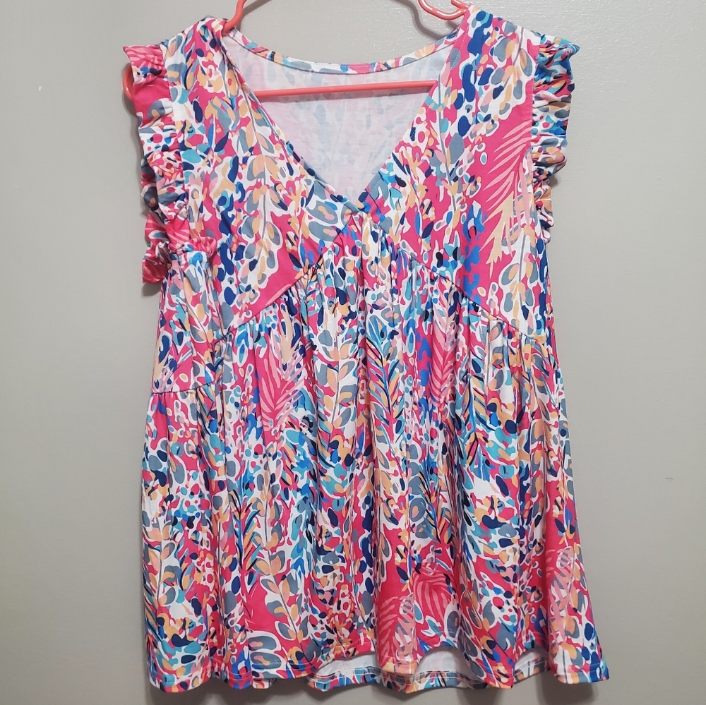 Ruffle sleeve top